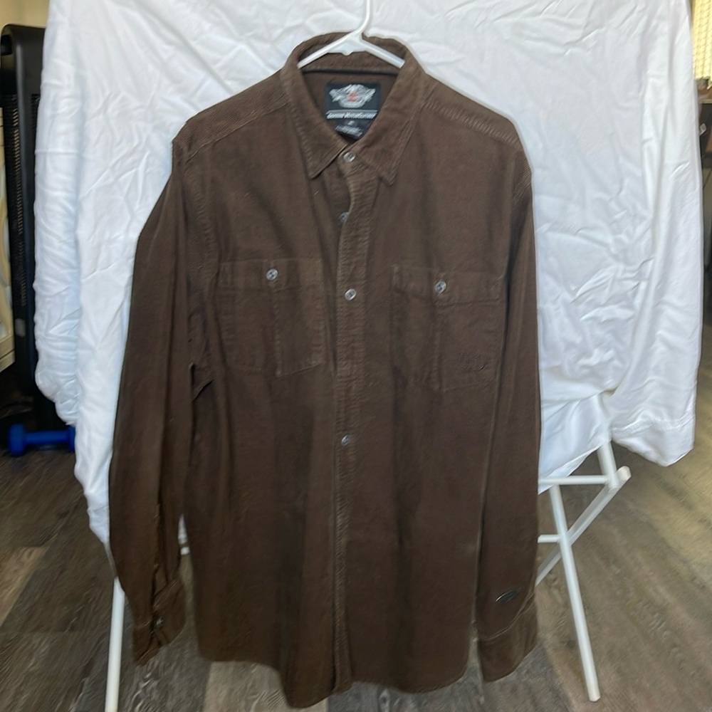 Harley Davidson corderoy brown ridding long sleeve shirt/jacket.